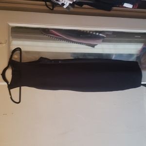 Black Lace Up Midi Sleeveless Dress by AX